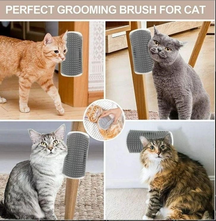 Cat Self Groomer corner brush with Catnip