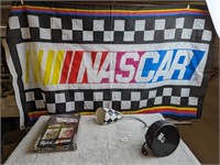 NASCAR Lot- Lamp, Flag & Trading Cards