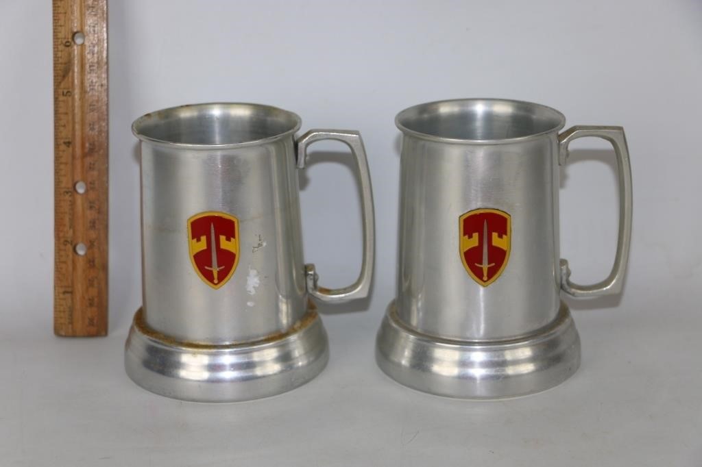 2 US Army Viernam War Vets Pewter Tankards