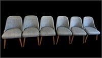 Set of 6 West Elm Mid Century Style Dining Chairs.
