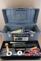 19" Plastic Tool Box w/ Misc. Tools