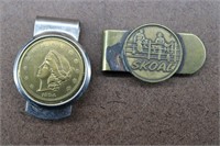 Vintage Skoal & 1854 Coin Money Clips