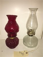 ANTIQUE RED MOON AND STARS HURRICAN LAMP &MORE