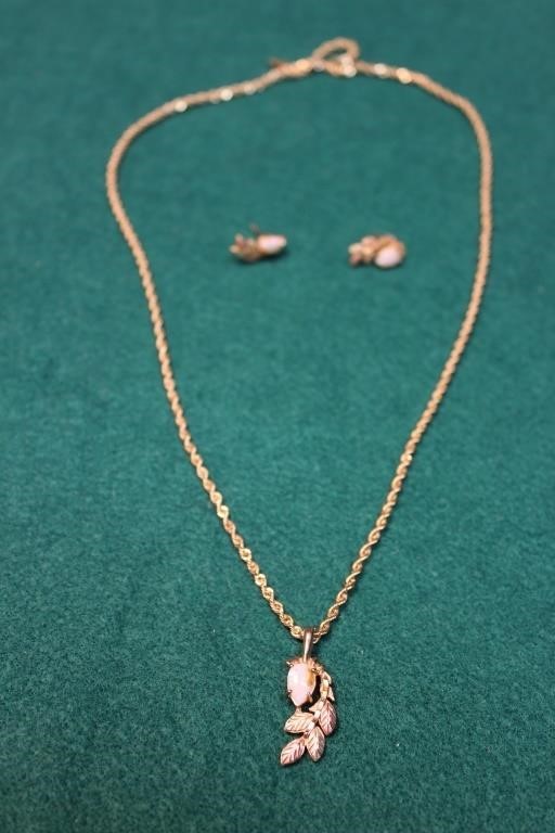 14K Gold Necklace W/ Earrings