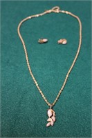 14K Gold Necklace W/ Earrings