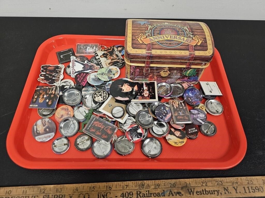 Quantity Vintage Pins w Tin Case