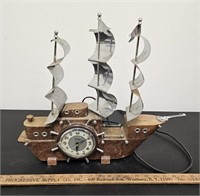 United Ship Clock- Has Broken Glass Face/ Not