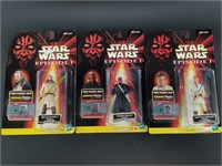 3  1998 Hasbro Star Wars Episode 1 figurines with