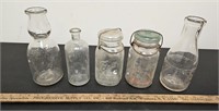 (2) Cloverfield Milk Jars, Glass Mason Jars,