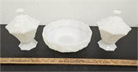 (2) Lidded Milk Glass Candy Dishes