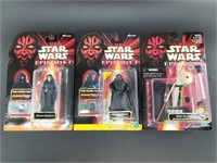3 Hasbro figurines from Star Wars Episode I with C