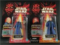 Lot of 2 Star Wars figurines with CommTech chips,C
