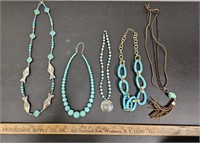 (5) Women's Necklaces- Including Turquoise