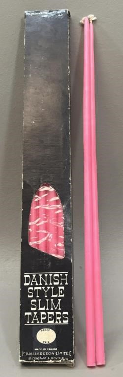 Danish Style Thin Pink Tapered Candles