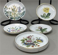 5 Porcelain Vide Poche Plates Including Minton,