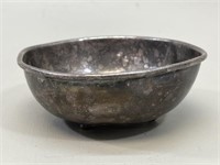 Rustic German Pewter Footed Bowl, Hallmarked