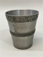 German Pewter Rim Floral Cup / Bud Vase