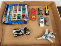 Vintage Toy Cars, Motorcycles, and Airplane