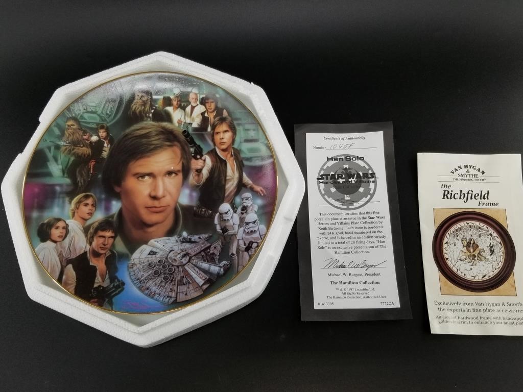 1997 Hamilton collection Han Solo collector's plat