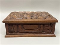 Vintage Carved Cigar Box