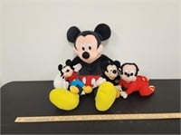 (4) Mickey Mouse Stuffed Animals/Toys- Some Need