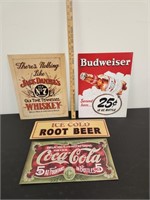 (4) Metal Signs- Including Coca-Cola and