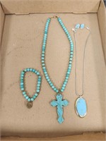 (3) Turquoise Colored Necklaces
