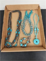 (3) Women's Necklaces- Including Turquoise