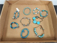 (9) Turquoise Colored Bracelets