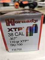 Hornady XTP 38 Cal .357" 110gr QTY. 100