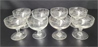 1950's Fine Etched Cocktail Glasses Set of 8
