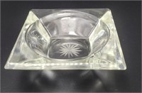 1950s Etched Starburst Glass Center Piece Bowl