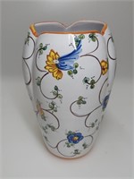 Ars Deruta Italy Artisanal Pottery Three Lobe Vase