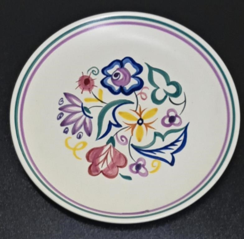 MCM Poole Pottery Hand Painted Plate, Signed