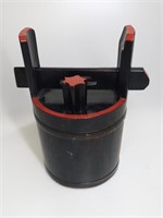 Lg Japanese Wood Sake Carrying Bucket w/Stopper