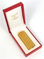 Cartier Paris Les Must Gold Plated Butane Lighter.