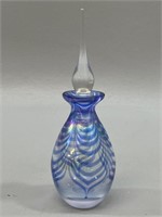 Feathered Mouth Blown Glass Perfume Bottle