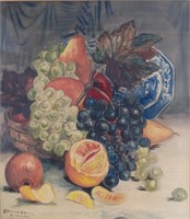 J. Crossley Eccles, Fruits Still Life, Watercolour