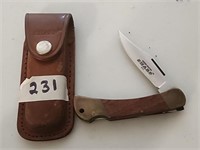 Sharp brand pocket knife leather case