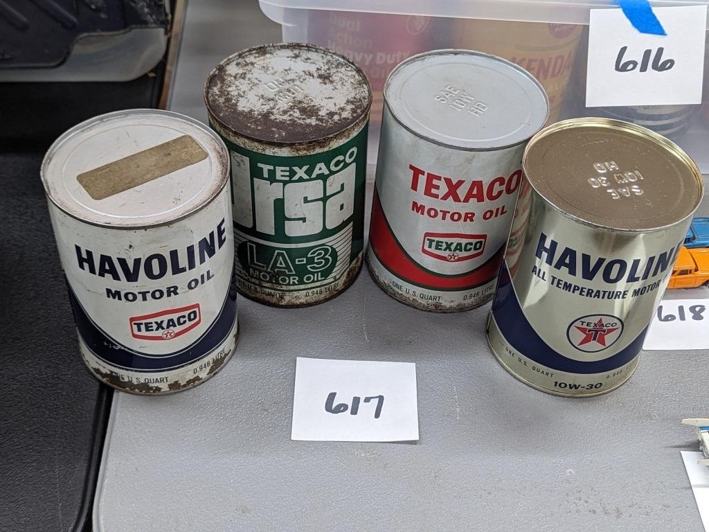 Lot of Vintage Texaco Oil Cans