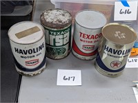 Lot of Vintage Texaco Oil Cans