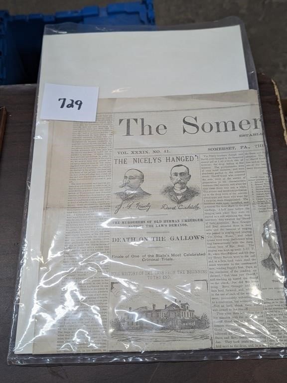 Somerset Newspaper - The Nicelys Hanged