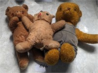 3 Vintage Plush Bears