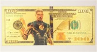 100 Usd Human Torch 24k Gold Foil Bill