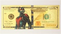 100 Usd Ant-man 24k Gold Foil Bill