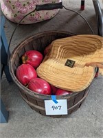 Vintage Basket with Artificial Apples