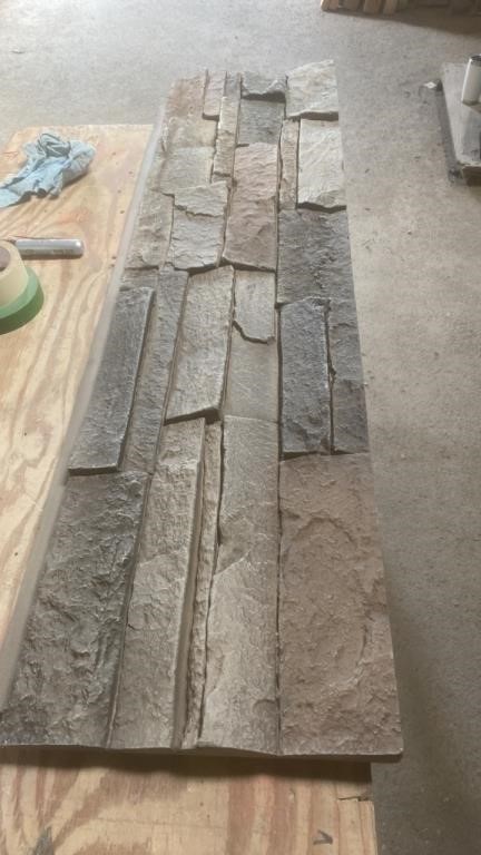 Dimpled back stacked stone siding 6 pieces in box