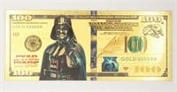 100 Usd Darth Vader 24k Gold Foil Bill