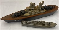 Vintage Navy Ship Toys, Including Battleship