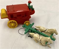 Vintage Plastic "Hardy Stage" Carriage, Rider &